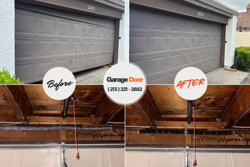 Before and after: garage door repair Woodstock, GA